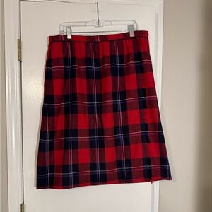 Vintage Haberdashery Classic Red and Black Plaid A-Line Skirt Christmas skirt